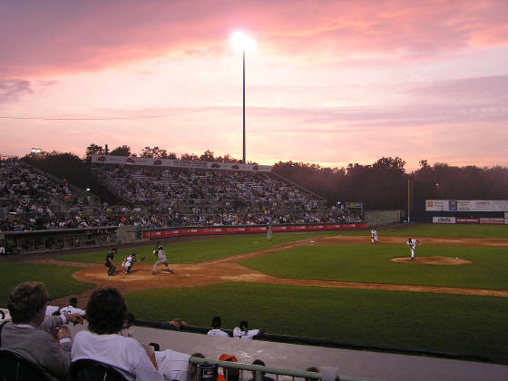The sun setting on Eastwood Field